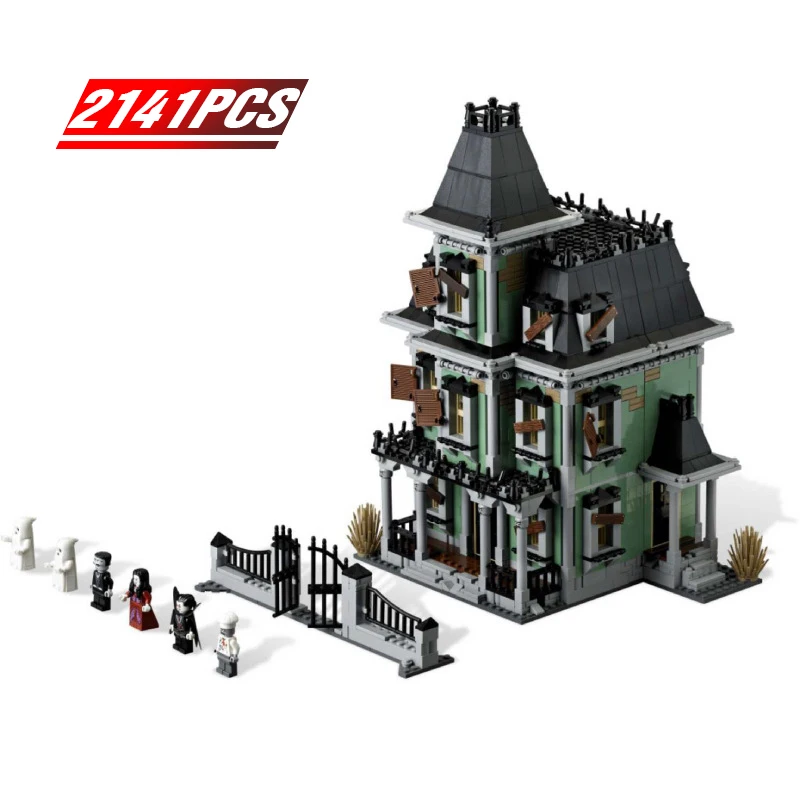 Creator Expert Architecture Haunted House Building Blocks Moc Amusement Street View Bricks DIY Toys for Kids Halloween Gift - Создатель эксперт Архитектура "Замок духов" строительные блоки Moc Аттракцион Уличный вид Кирпичи ДИУ игрушки для детей