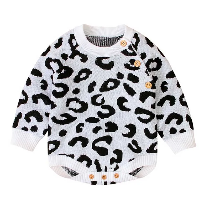 

Knitted Baby Clothes Newborn Baby Romper Leopard Baby Girl Romper Cotton Infant Baby Boy Romper Infant Baby Jumpsuit Overalls