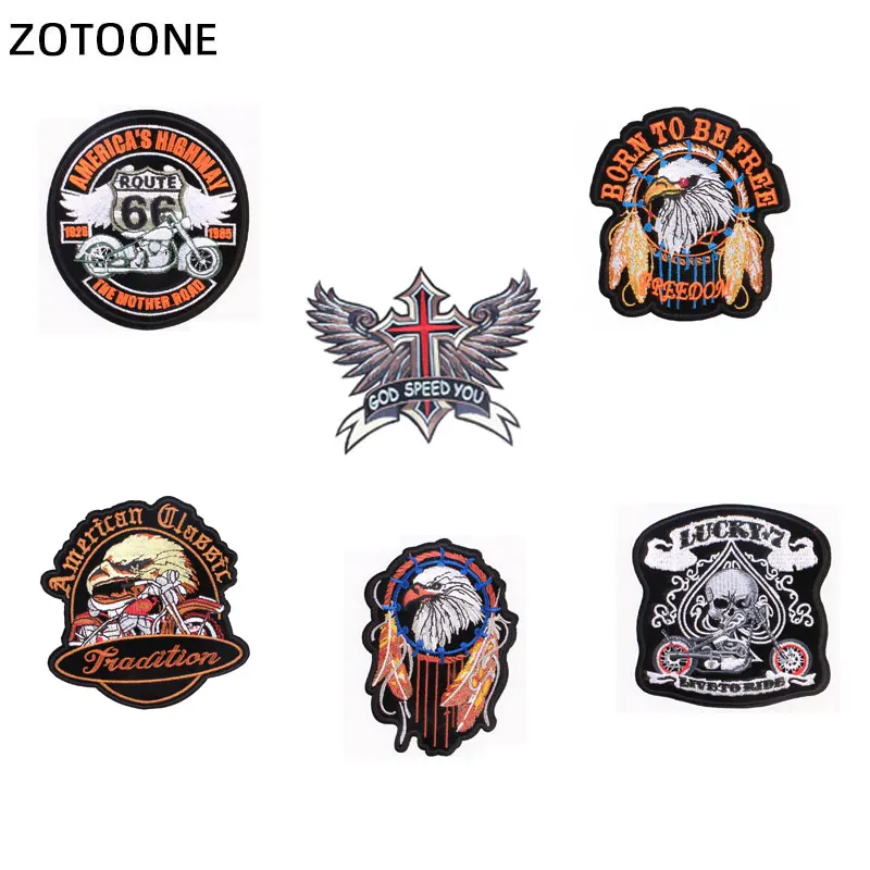 ZOTOONE eagler нашивки в виде черепа вышивка полоску на одежде Железный стикер стиле