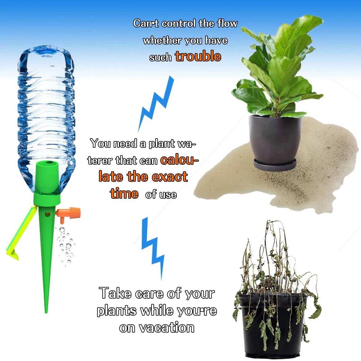 Newest Automatic Drip Irrigation System Garden Watering Spike For Plants Flower Waterers Bottle | Дом и сад