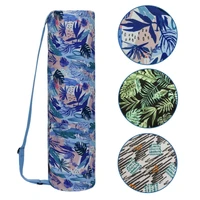 home indoor yoga mat storage bag printed zipper drawstring case carrier organization tool with strap