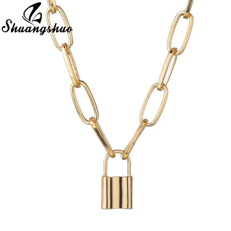 Ожерелье-чокер EBOY в стиле стимпанк золотистого цвета с замком хип-хоп Рок Висячие