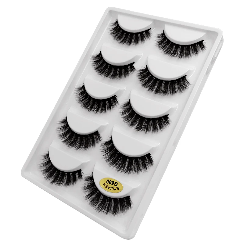 3/5 Pairs Fluffy Mink Eyelashes Thick 3d Lashes False Eyelashes Dramatic Wispy Flared Eyelash Makeup Eyelash Extension G600