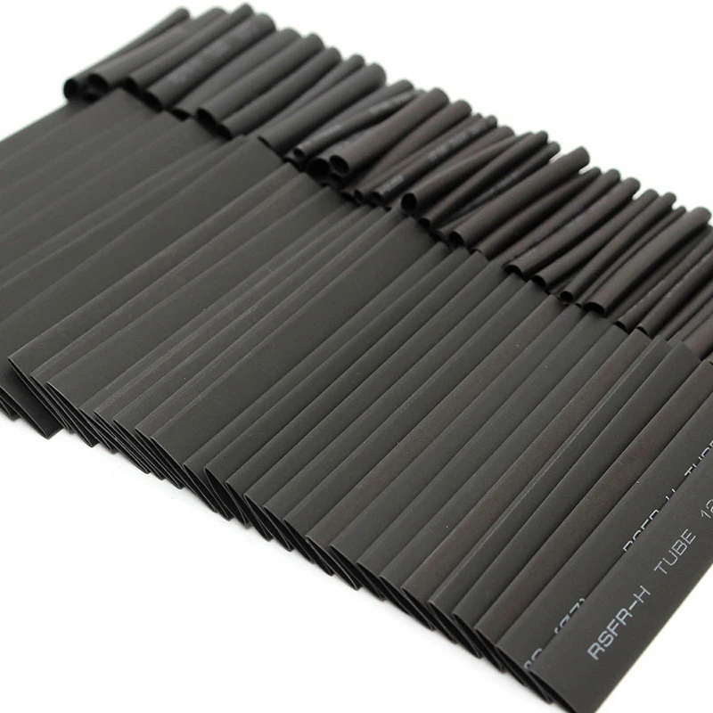 127Pcs Black Glue Weatherproof Heat Shrink Sleeving Tubing Tube Assortment Kit Electrical Connection Wire Wrap Cable | Обустройство