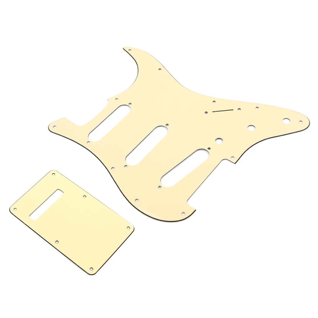 Guitar SSS Pickguard Protector 3Ply + Back Plate for Fender Style Electric | Спорт и развлечения
