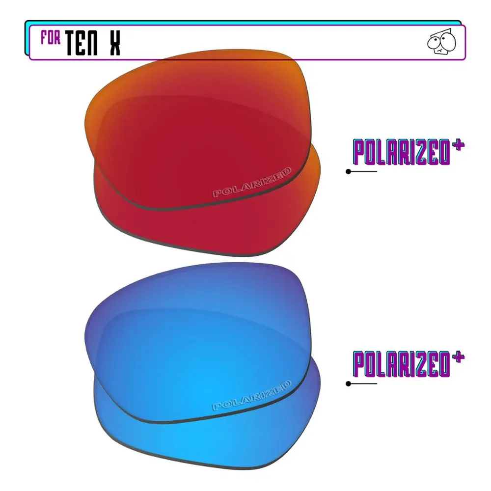 EZReplace Polarized Replacement Lenses for - Oakley Ten X Sunglasses - BlueP Plus-RedP Plus