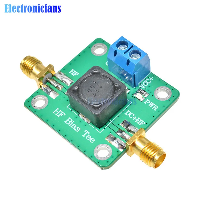 RF Microwave HF Bias Tee 50K-60MHz DC offset Feeder For RF Short Wave RTL SDR LNA HAM Radio Amplifier Antenna 33mmx33mm