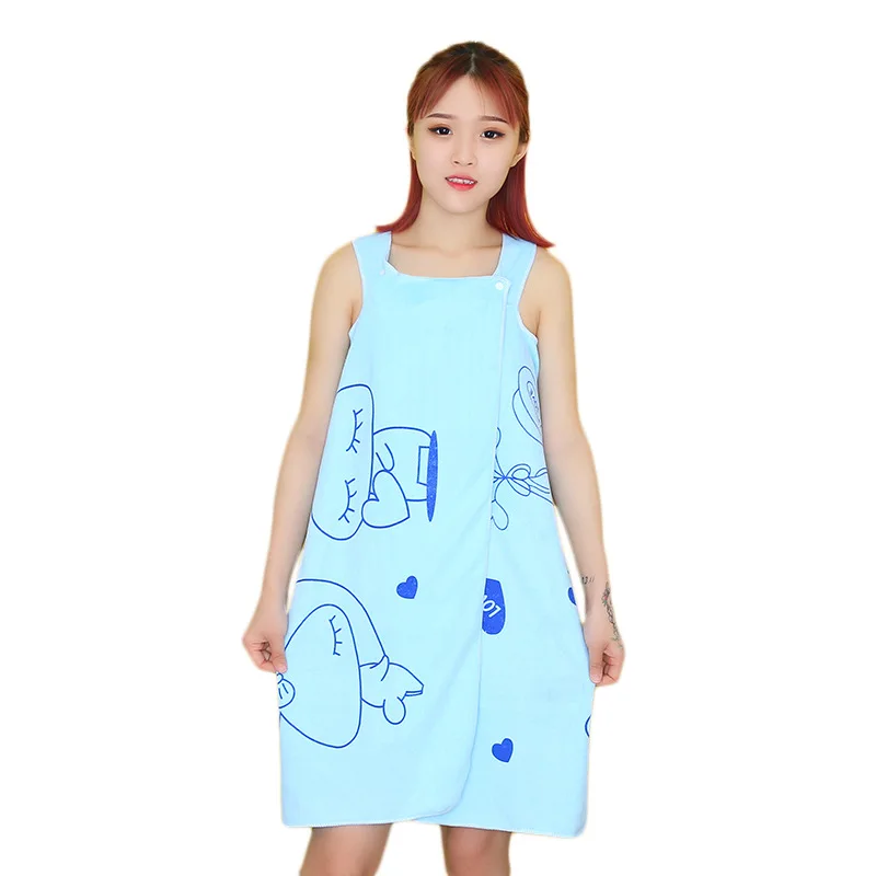 

Fine Fiber Versatile Cartoon Bath Towel Can Be Worn By Women and Wrapped with Water Absorbent Adult Lovely Bathrobe for Women