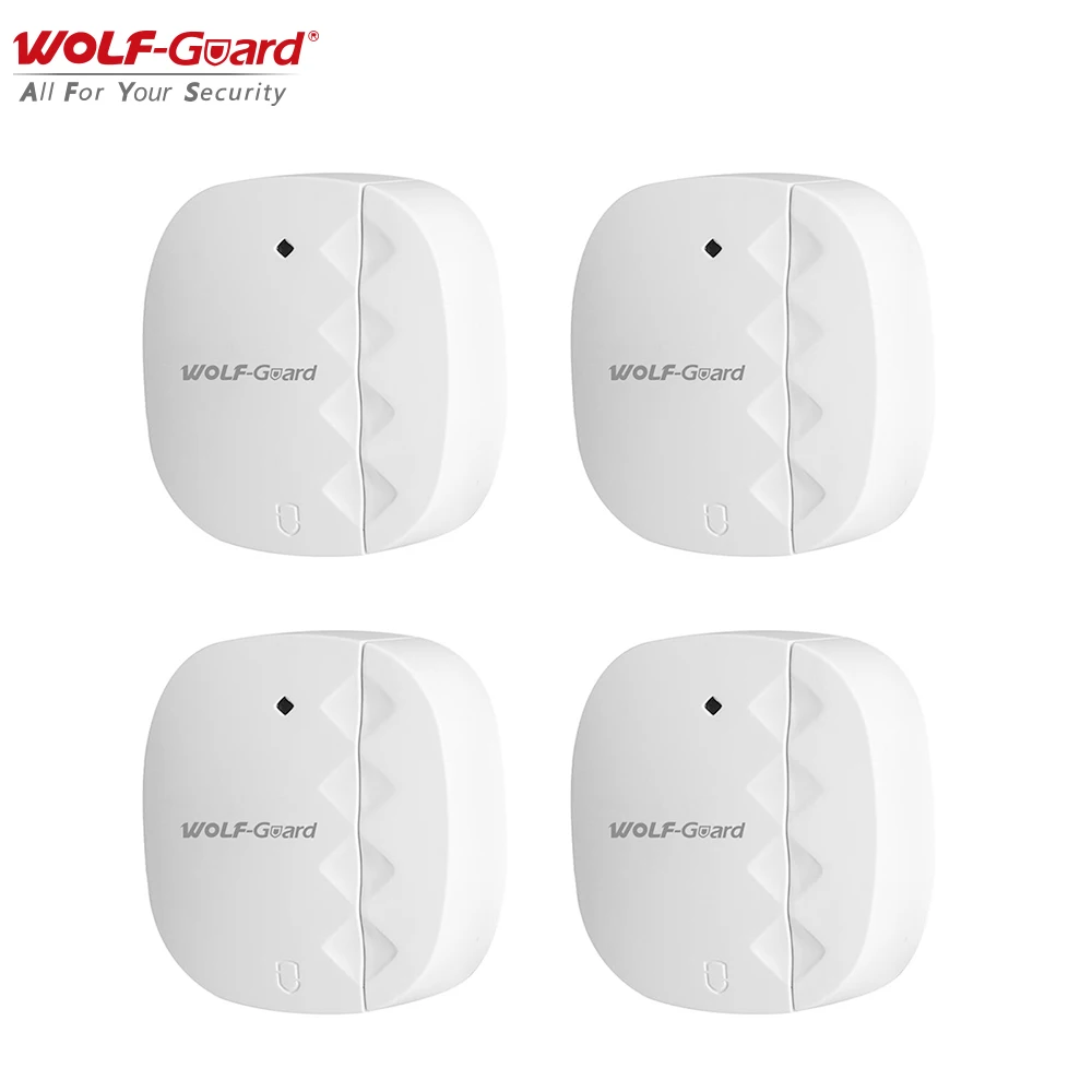 

4Pcs Wolf-Guard 433MHz Wireless Door Window Magnet Sensor Detector Sensitive for House Security Home Alarm Burglar System