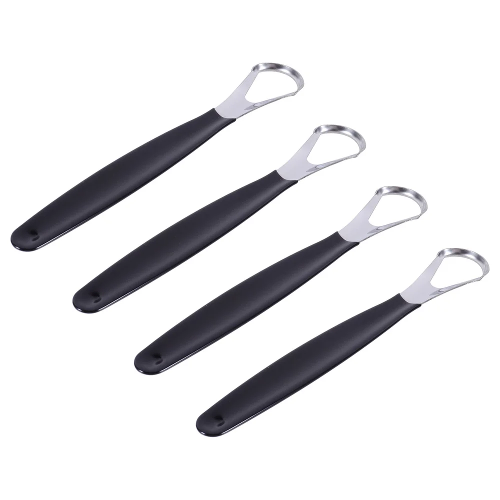 

4pcs Useful Tongue Scraper Stainless Steel Oral Tongue Cleaner Mouth Brush