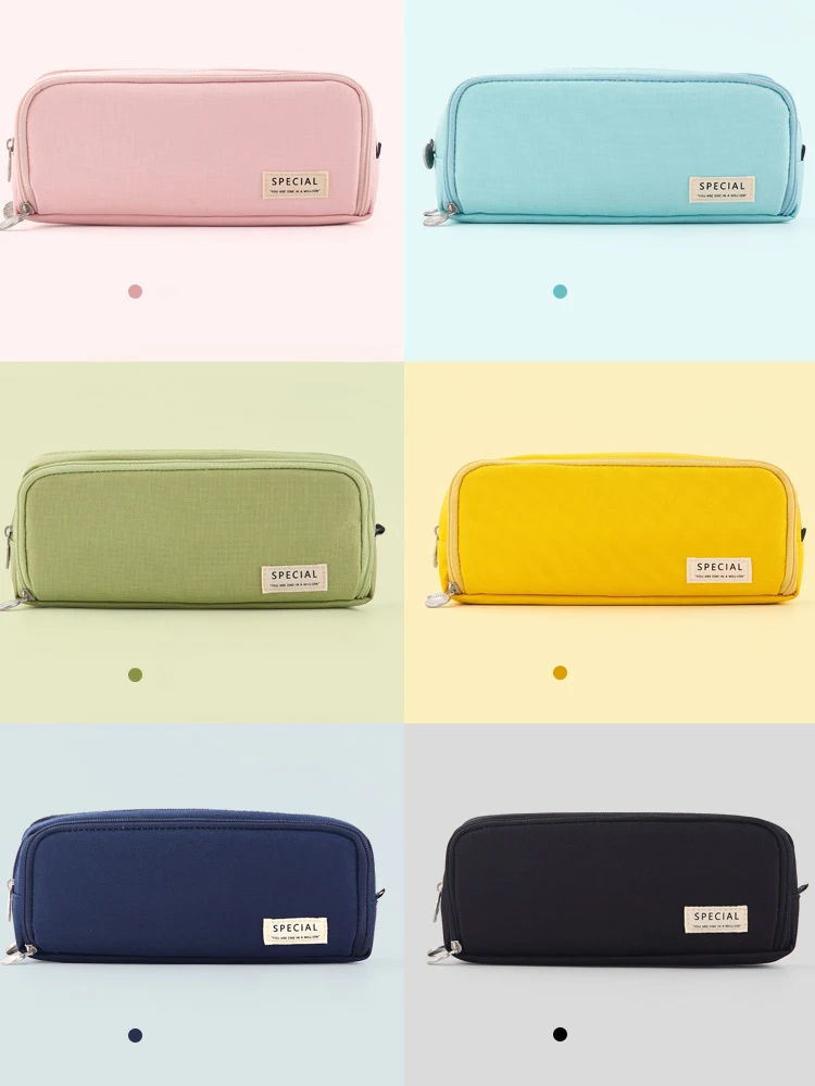 Чехол для карандашей черный пенал школьные принадлежности вместительный чехол