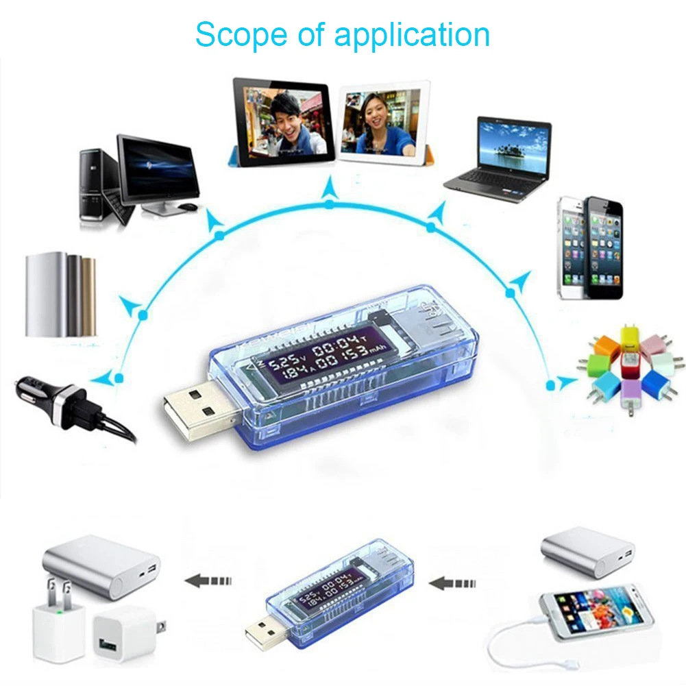 

USB Current Voltage Capacity Tester Mobile Power Detector Battery Test Volt Current Voltage Detect Charger Capacity Tester Meter