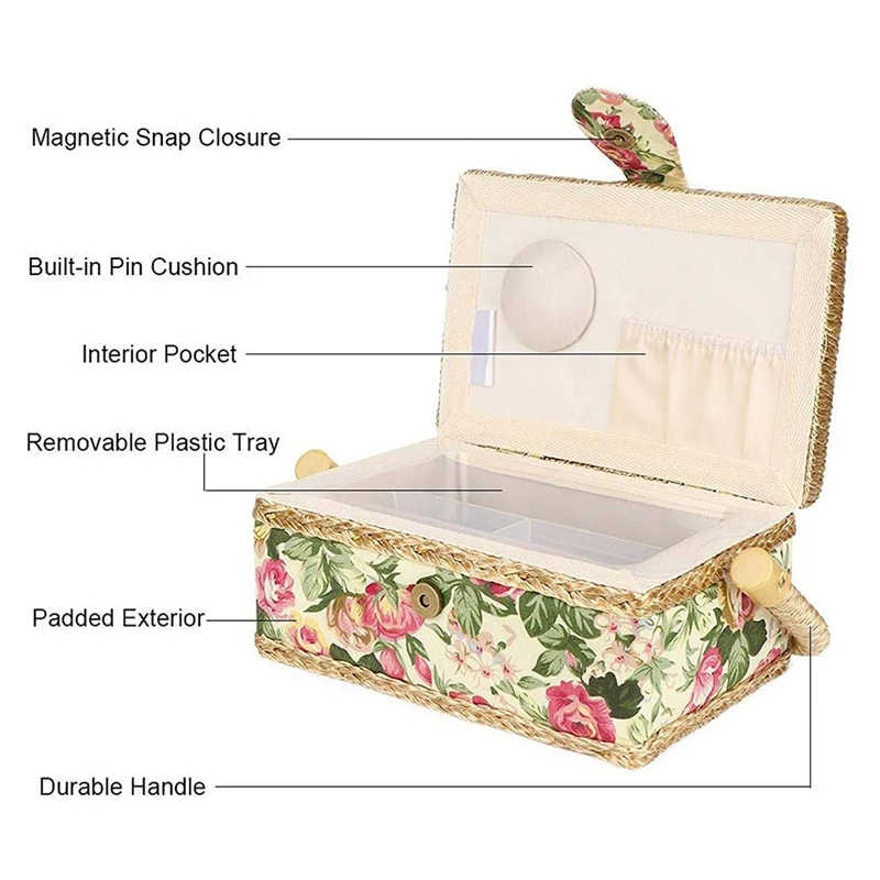 Корзина для шитья корзина ручной работы органайзер ниток и игл инструмент | Дом