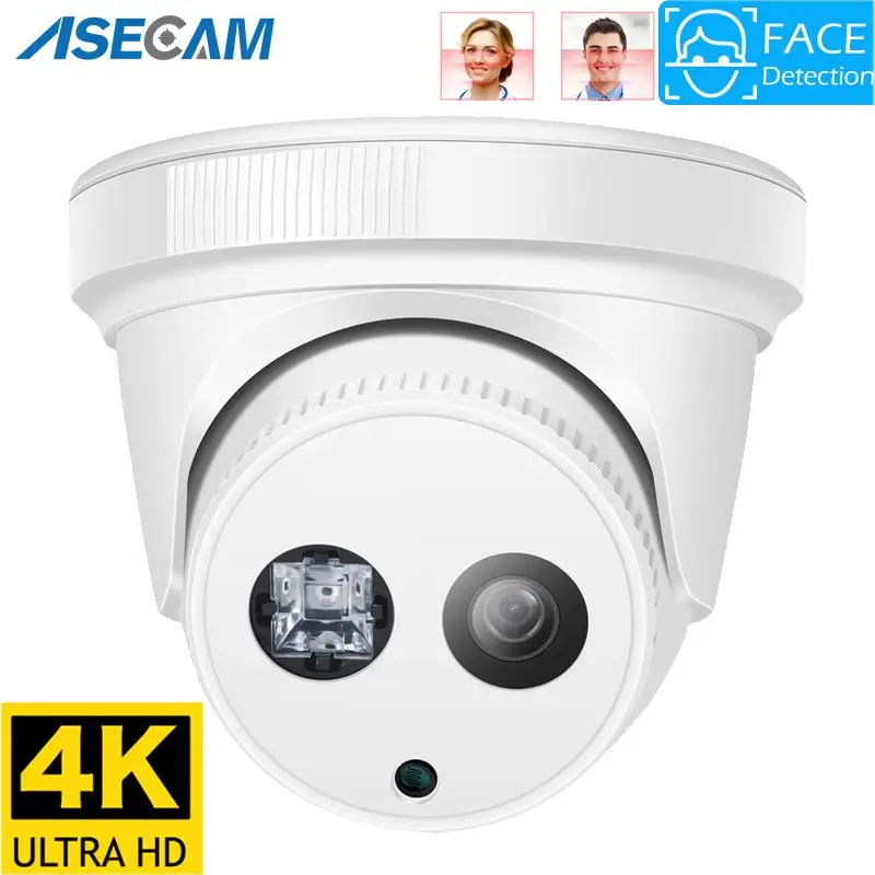 

8MP 4K IP Camera Face Detection H.265 Onvif CCTV White Dome Night Vision IR 4MP 48V POE Human Security Camera Xmeye