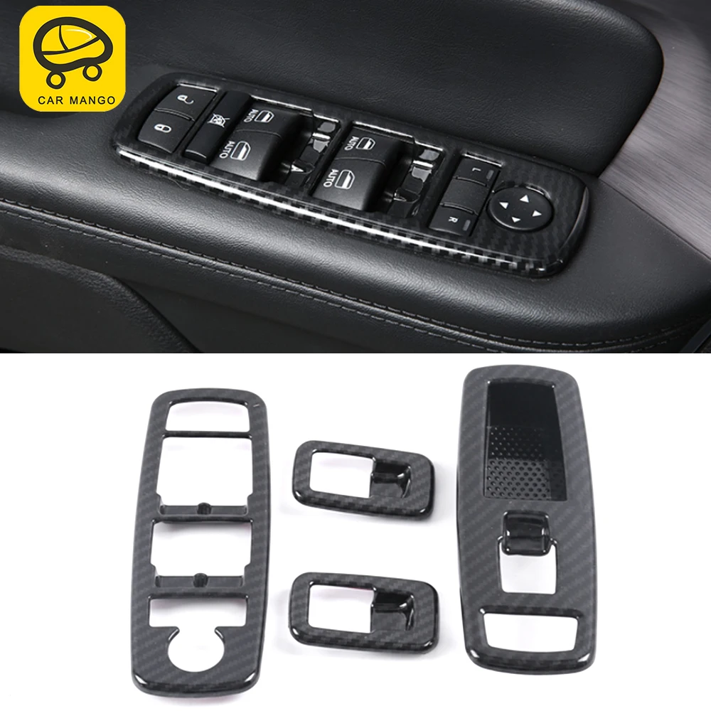 

Панель переключателя CarManGo для управления дверью и окном автомобиля, хромированная наклейка для Jeep Grand Cherokee 2017-2020