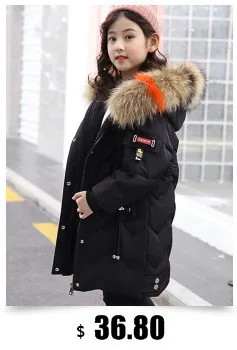 30 degrees Children Baby girl clothing Winter Thicken Parka Kids Faux Fur Hooded Coat Plus velvet Jackets clothes snowsuit