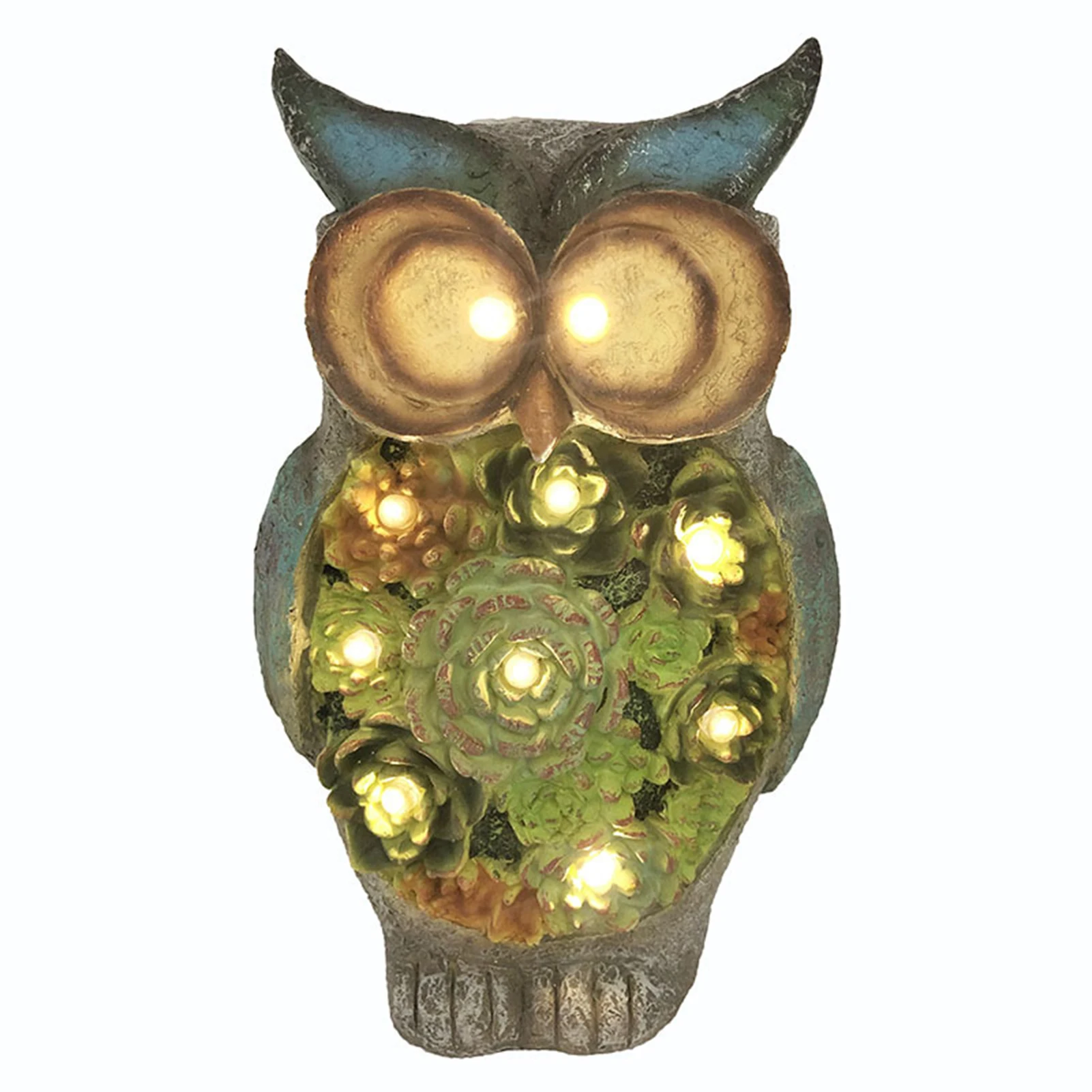 

Simulation Owl Statue Solar Animal Resin Ornaments for Garden Lawn Yard Decoration J99Store