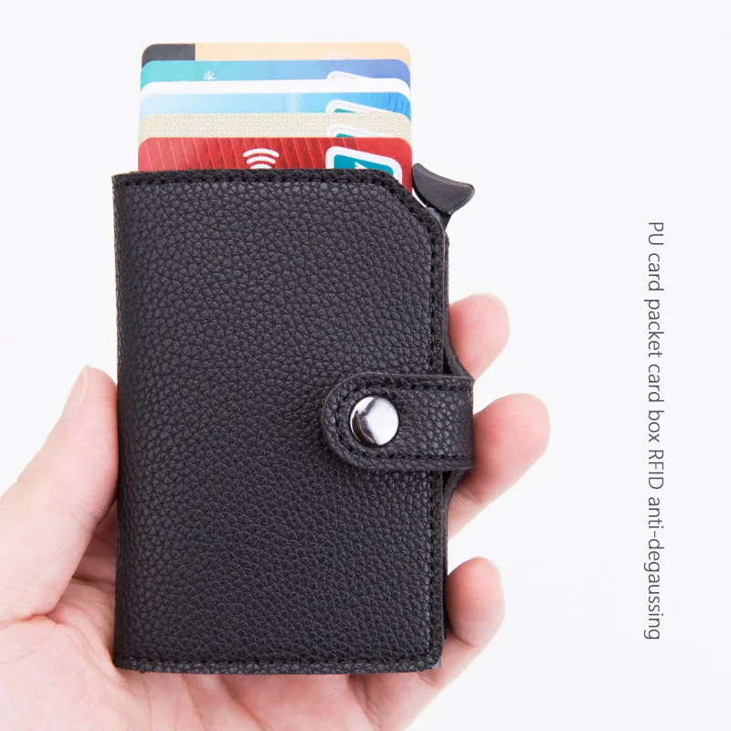 GODOMON Новые мужские и женские кошельки для кредитных карт, RFID автоматические всплывающие кошельки, металлические кошельки, мини-держатель для карт бумажники