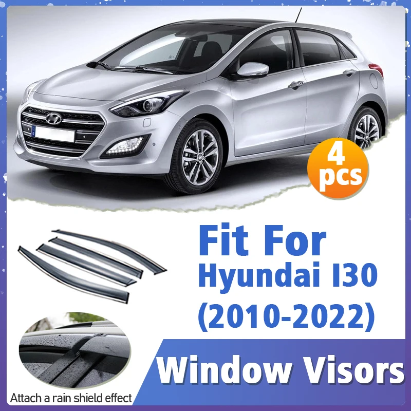 Window Visor Guard for Hyundai I30 2010-2022 Vent Cover Trim Awnings Shelters Protection Sun Rain Deflector Auto Accessories