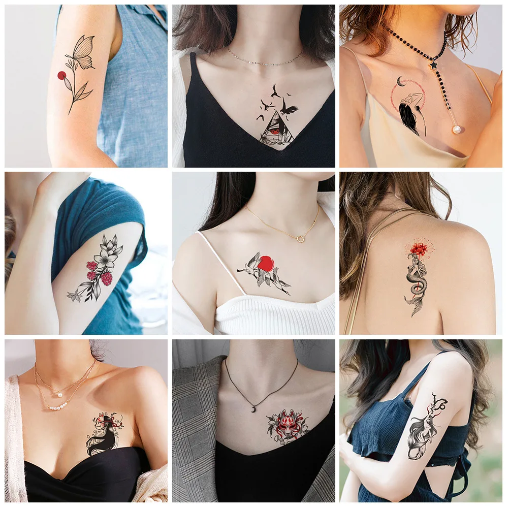 30 Sheets Temporary Tattoos Stickers,Multi-Colored Mixed Style Body Art Temporary Tattoos for Women, Girls Kids Tattoo Sets