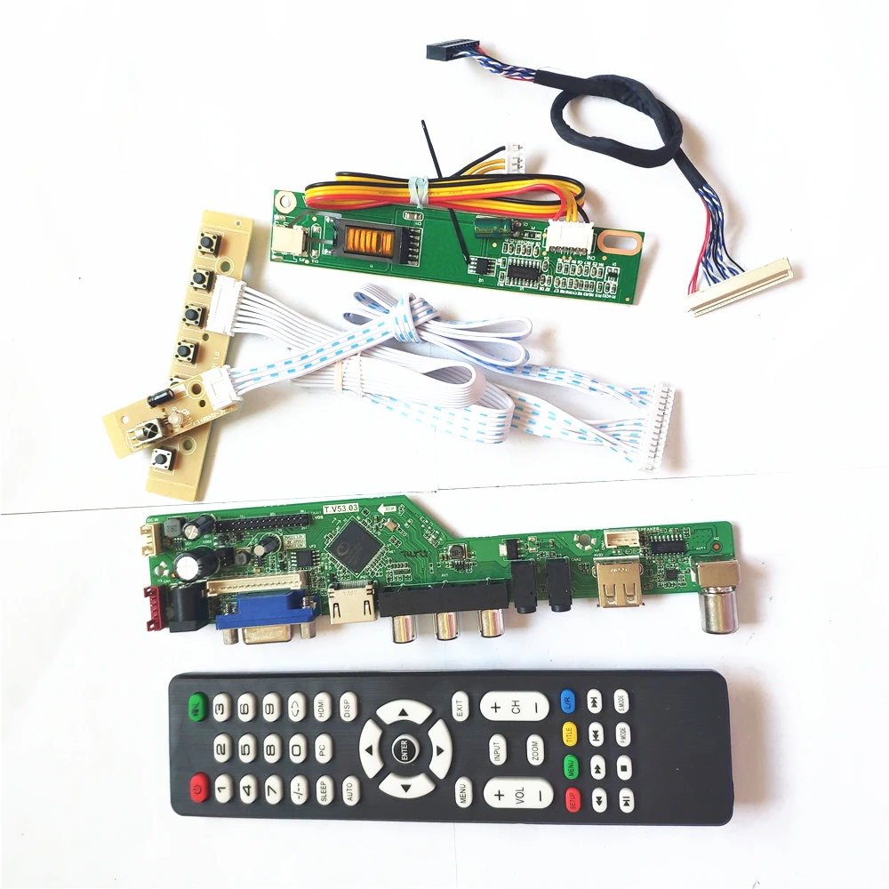 Для LTN141W1 L03/L04 1CCFL 30Pin LVDS T.V56 плата контроллера VGA HDMI совместимый AV USB пульт + инвертор