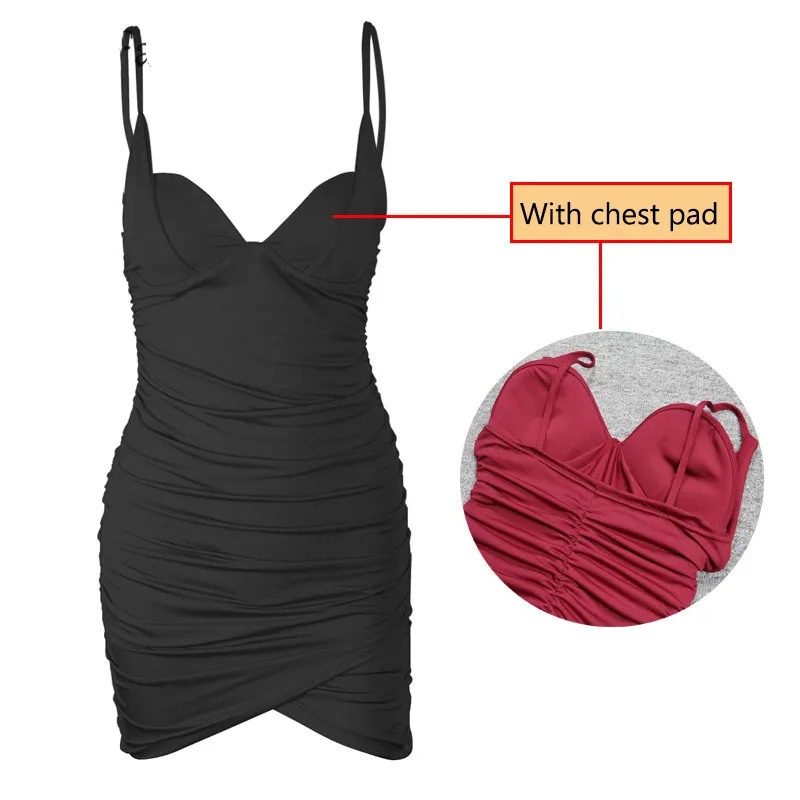 

OneLineFox Bodycon Party Sexy Dress Women White Black Backless Ruched Spaghetti Strap Off Shoulder Mini Club Women Summer Dress