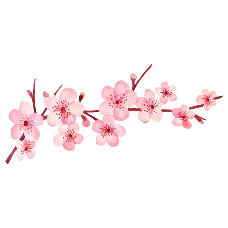 

Colorful Funny Cherry Blossom Car Stickers Motorcycle Helmet Camper Graffiti Creative Scratch-proof Window Decal Kk13*6cm
