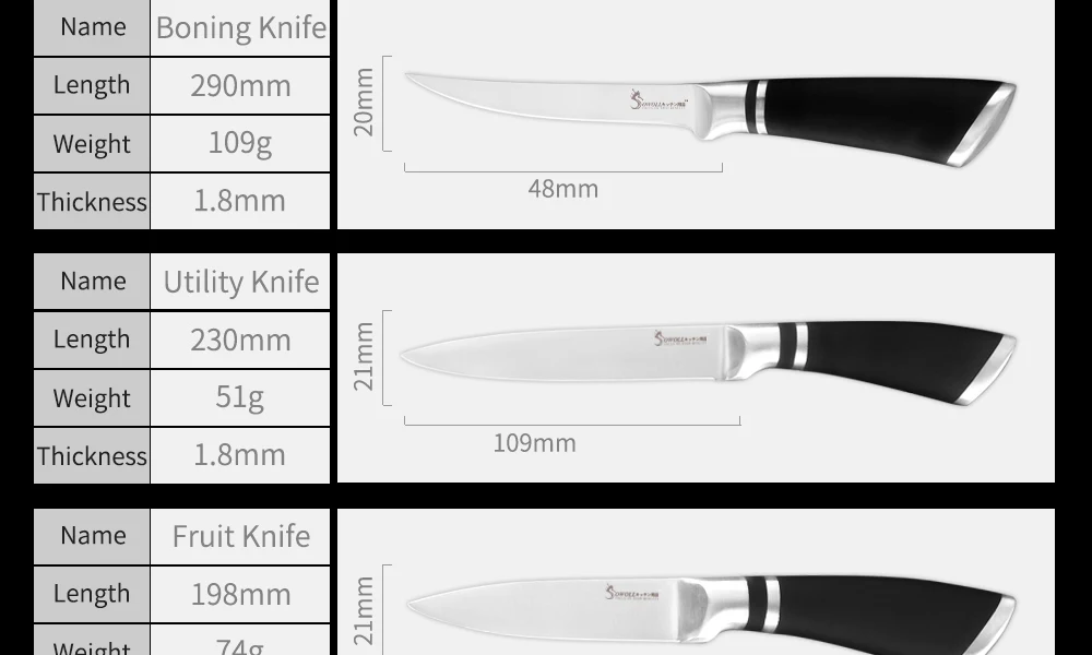 SOWOLL кухонный нож-Кливер высокоуглеродистые ножи из нержавеющей стали мясник измельчитель Кливер 6 дюймов из нержавеющей стали разделочный нож