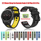 Ремешок для наручных часов Garmin Fenix 6 6X Pro 5X 5 Plus 3HR 935 945 S60, мягкий силиконовый браслет для наручных часов, 22 26 мм