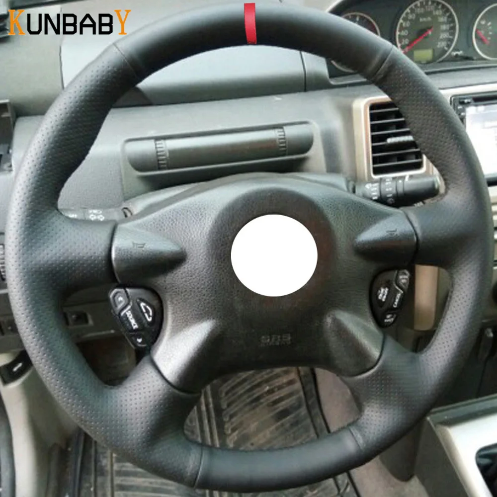 KUNBABY кожаный чехол рулевого колеса автомобиля Красный Маркер сверху для Nissan Almera