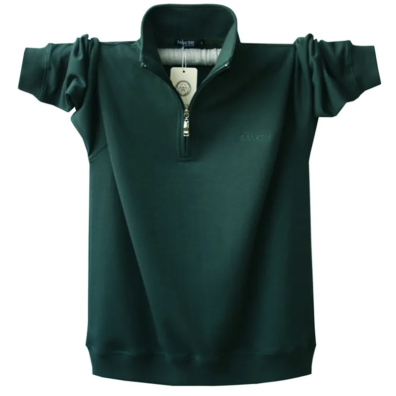 Для мужчин с длинным рукавом Poloshirt бренд Высокое качество, Большие размеры Стенд воротник хлопковые рубашки Для мужчин молнии Camisa поло Masculina A1108