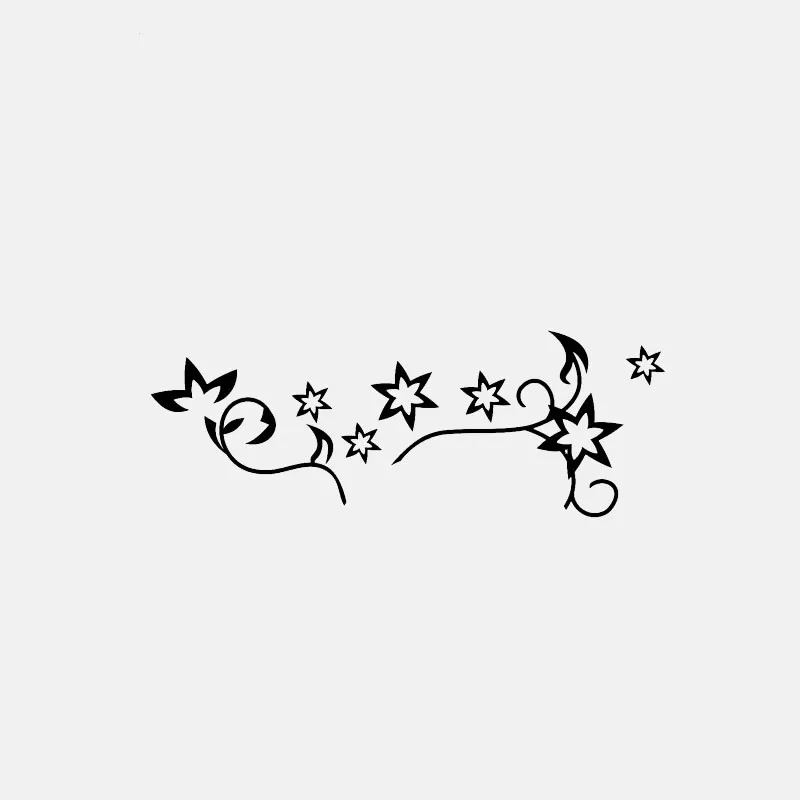 

14CM*5CM Star Flower Vinyl Decal Cartoon Car Sticker Black/Silver