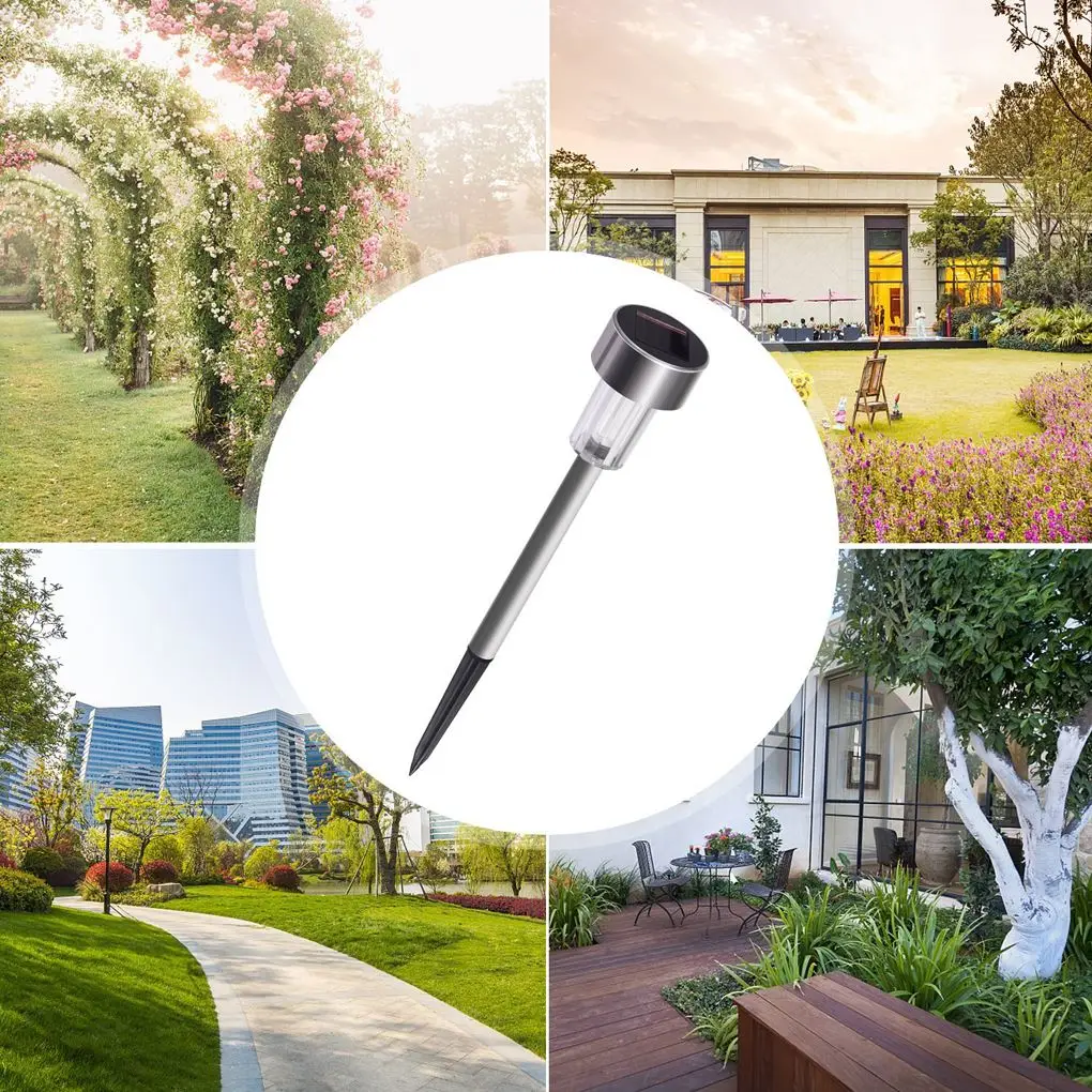 

Светодиодная лампа из нержавеющей стали на солнечной батарее, уличный светильник для сада, дорожек, ландшафта, украшение для дома и сада, св...