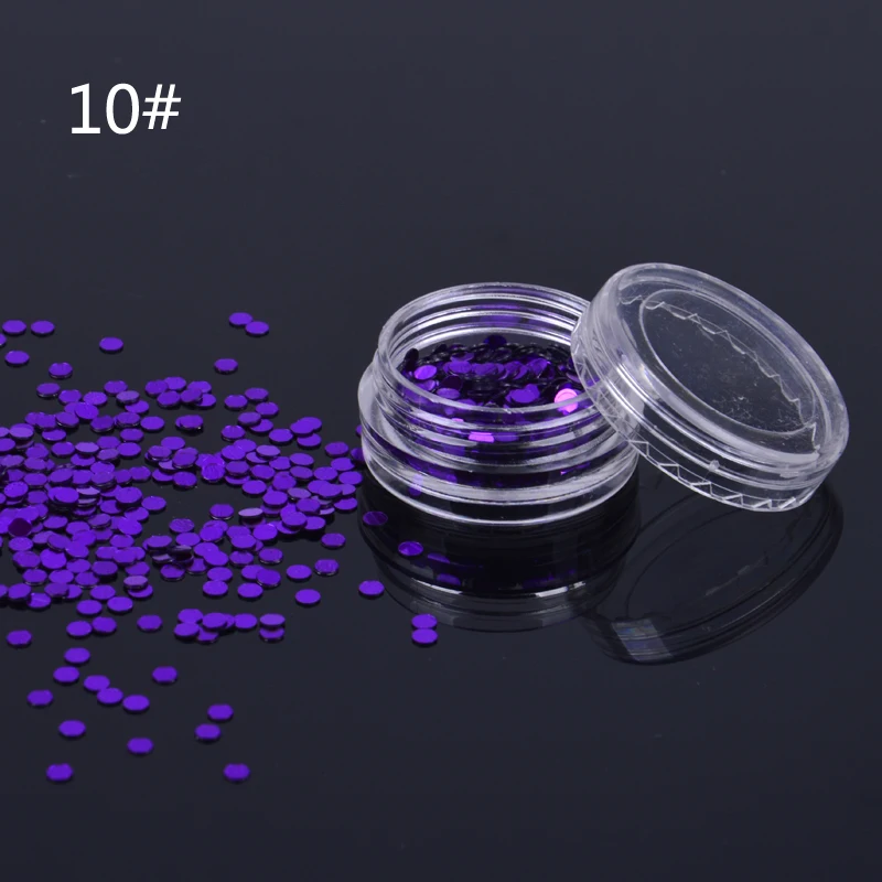 1 коробка 2 мм однотонные Блестки для ногтей блестящие пайетки голограмма