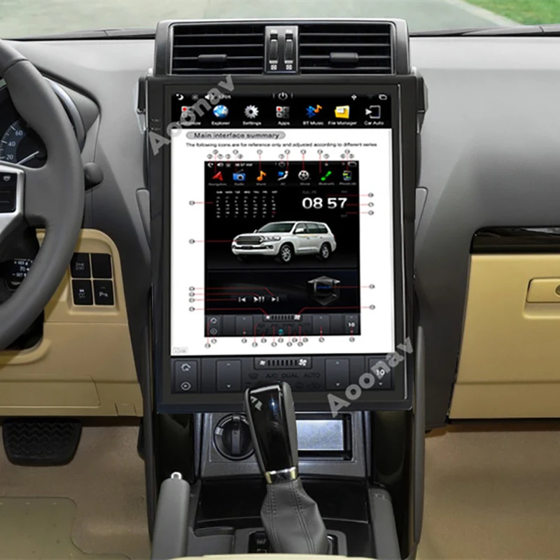 Автомагнитола 2din на android мультимедийный плеер для Toyota Land Cruiser Prado/LC150/ PRADO 150 2014-2019