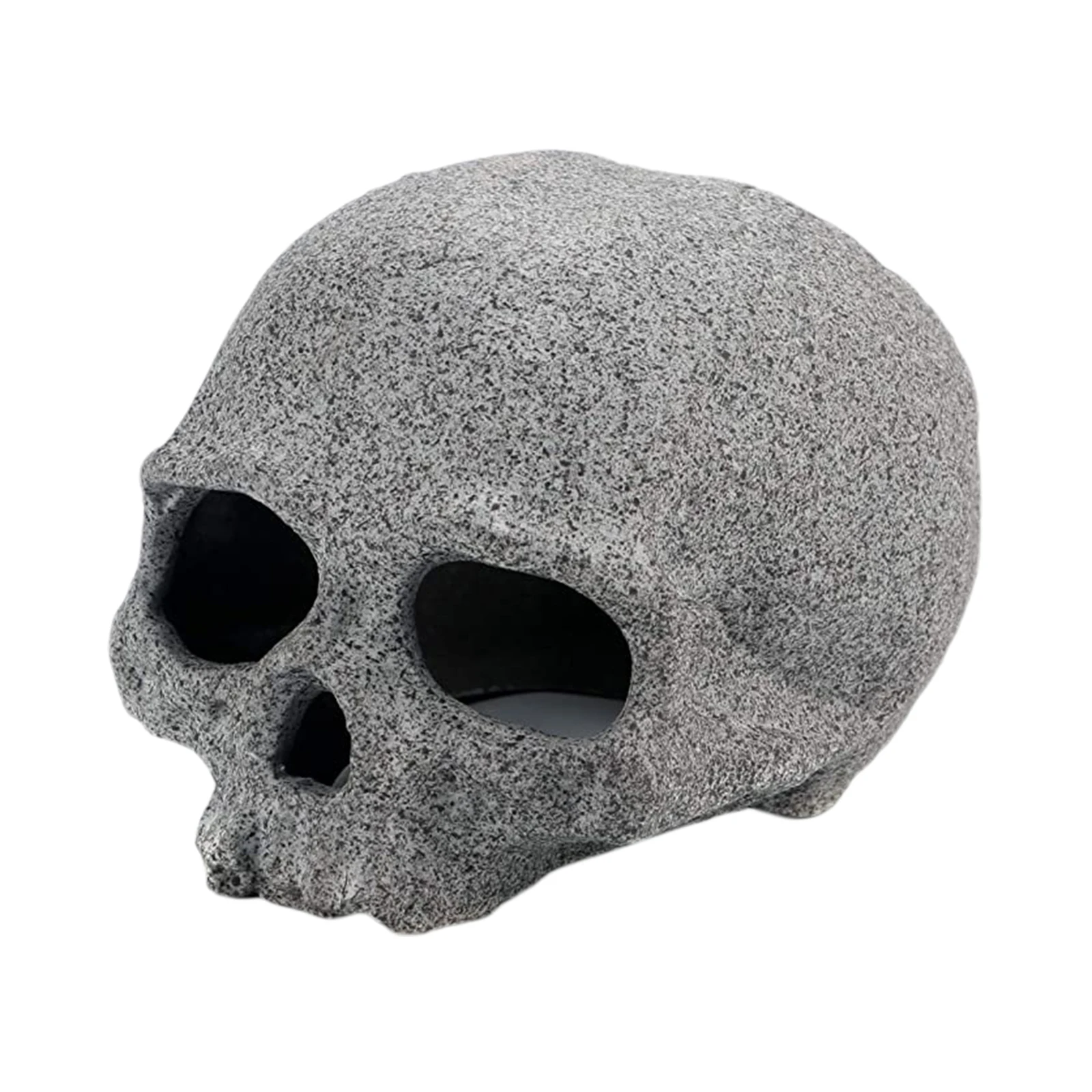 

Creative Fish Tank Decor Grey Skull-shaped Decorative Rock Caves for Breeding Spawning