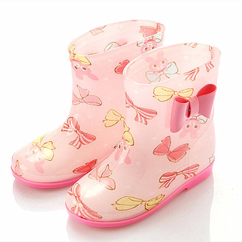 

Kikids Rainboots Baby Boots Waterproof Rain Boots Children PVC Rubber Colorful Cute Cartoon Kids Shoes Breathe Water Kid Shoes