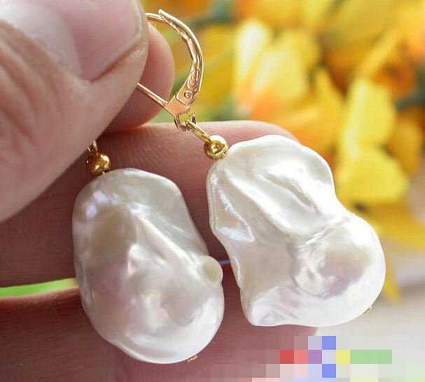 

free shipping 12246 WHITE KESHI REBORN PEARL EARRING