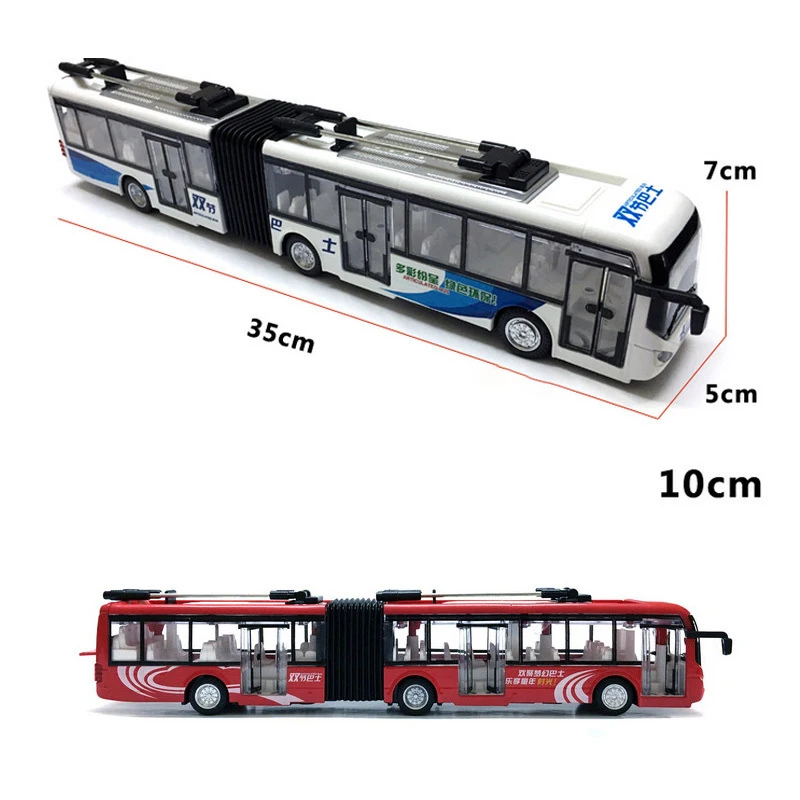 

2021 New 1:48 alloy model bus plastic diecasts toy vehicles pull back flashing with musical high simulation tourist bus long bus