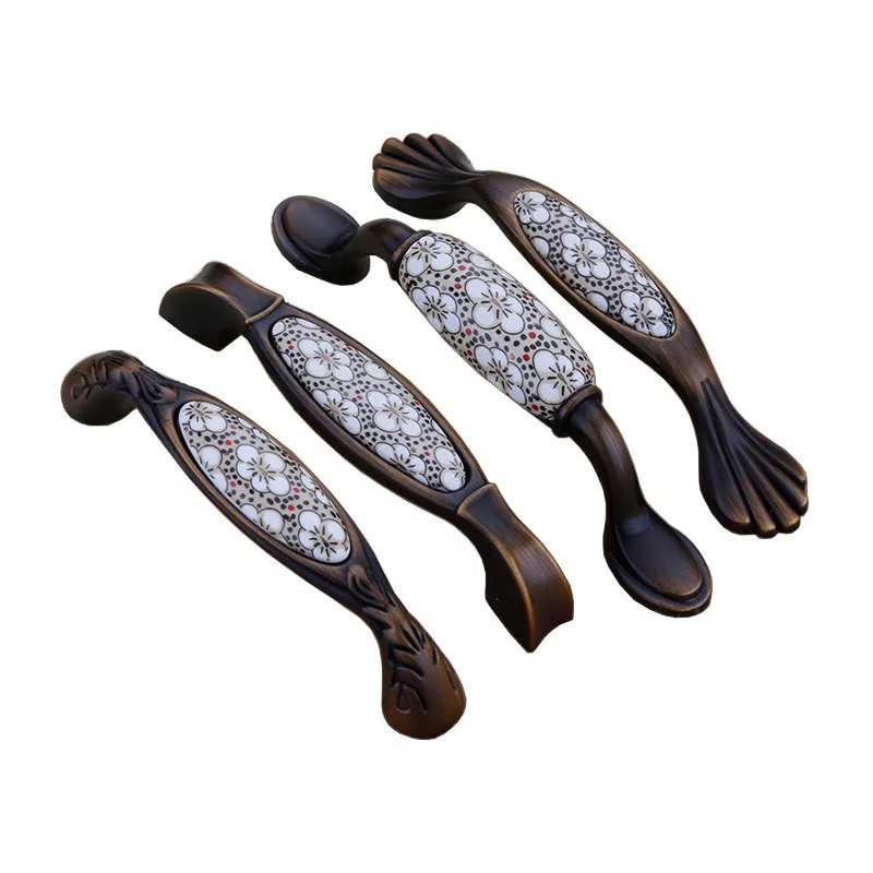 Кофейные керамические ручки для кухонного шкафа выдвижных ящиков из цинковые