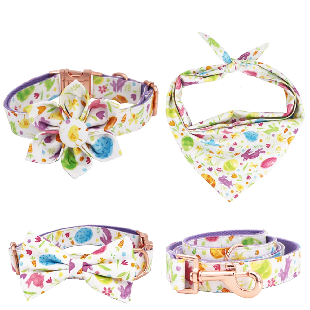 Пасхальный праздничный собачий ошейник галстук бабочка с цветком подходящая