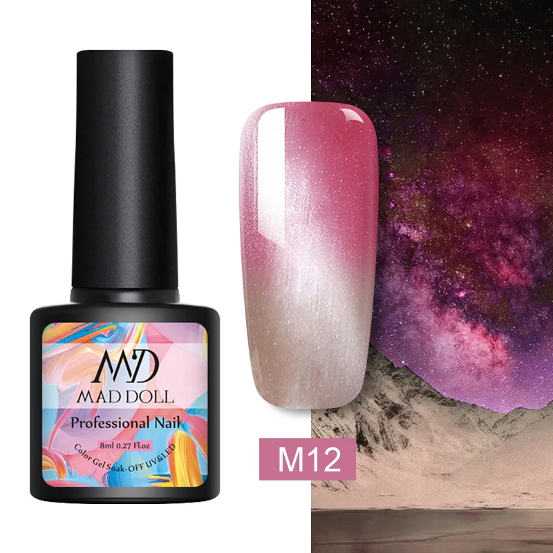 M12 MD MAD DOLL Магнитный Гель-лак голографический лак для ногтей кошачий глаз УФ Гель-лак Блестящий Гель-лак дизайн ногтей DIY маникюр - Цвет: M12