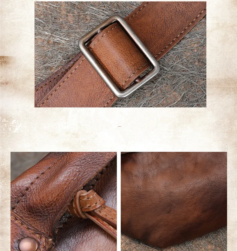 Женская нагрудная сумка из мягкой воловьей кожи в литературном стиле |