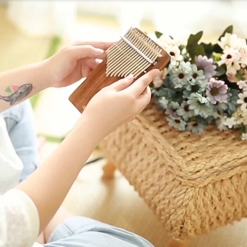 LINGTING K17P 17 клавиш портативный Пальчиковый пианино Kalimba Mbira Sanza из массива дерева с