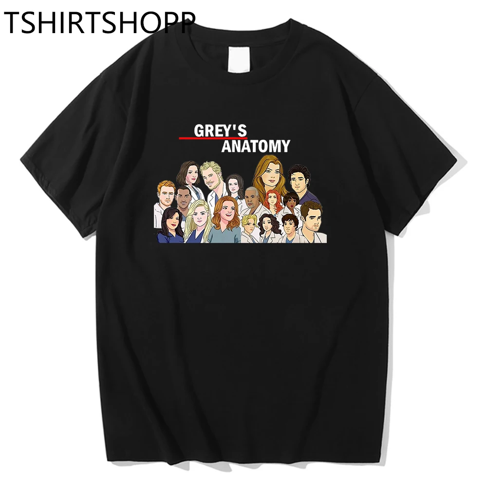 

Cute Greys Anatomy Printed Tshirt Casual Cotton 6 Color Women Summer T-shirt Harajuku Kawaii Cartoon Tees Y2k Aesthetic Tops