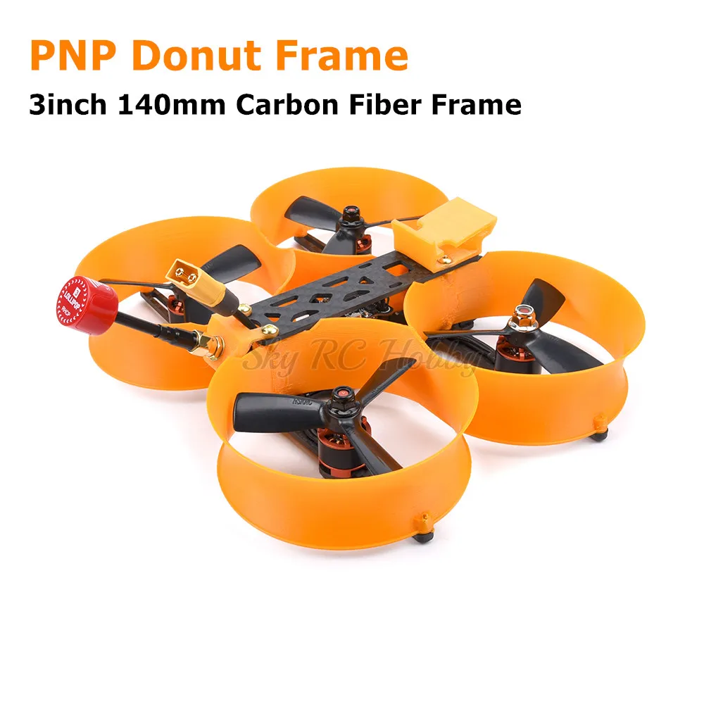 

PNP Donut рама из углеродного волокна 3 дюйма 140 мм 1407 /1507 мотор 35A blheli _ s ESC Mini F3 / F4 управление полетом FPV гоночный Радиоуправляемый Дрон