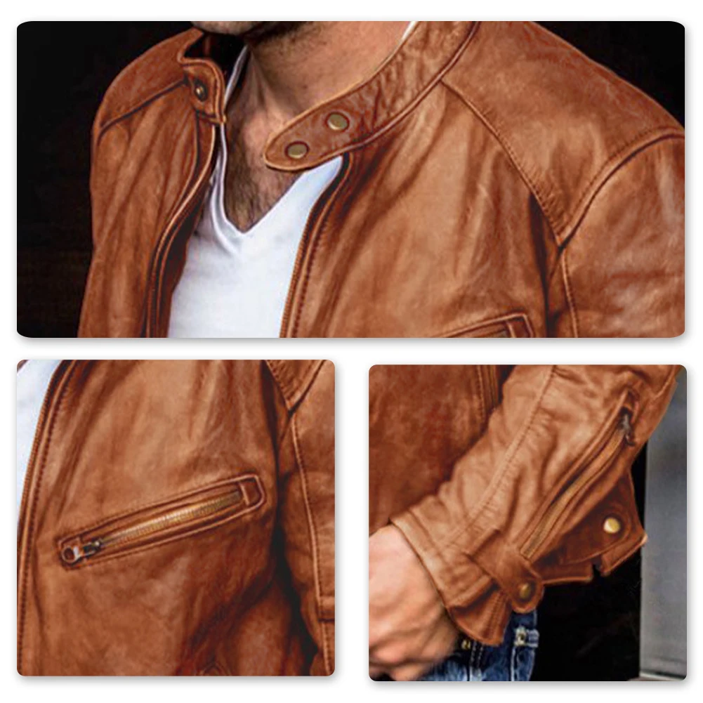 

YUNCLOS Hommee Coats Men Leather Jackets Causal Motorcycle Windproof Waterproof Jacket For Men Warm Fashion Streetwear Clothing