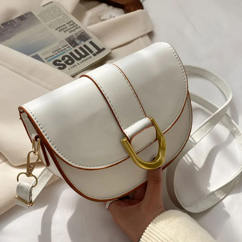 

2021 Fashion New Crossbody Bag For Women Pu Leather Shoulder Bag Simple Style Ladies Saddle Bag And Female Phone Pocket