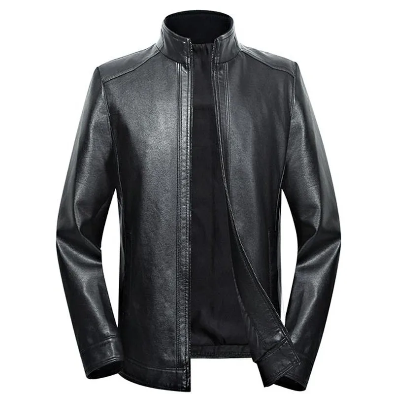 

Plus size men split leather jacket 5XL 6XL 7XL 2021 spring and autumn zipper male sheepskin leather jacket father outwear P07