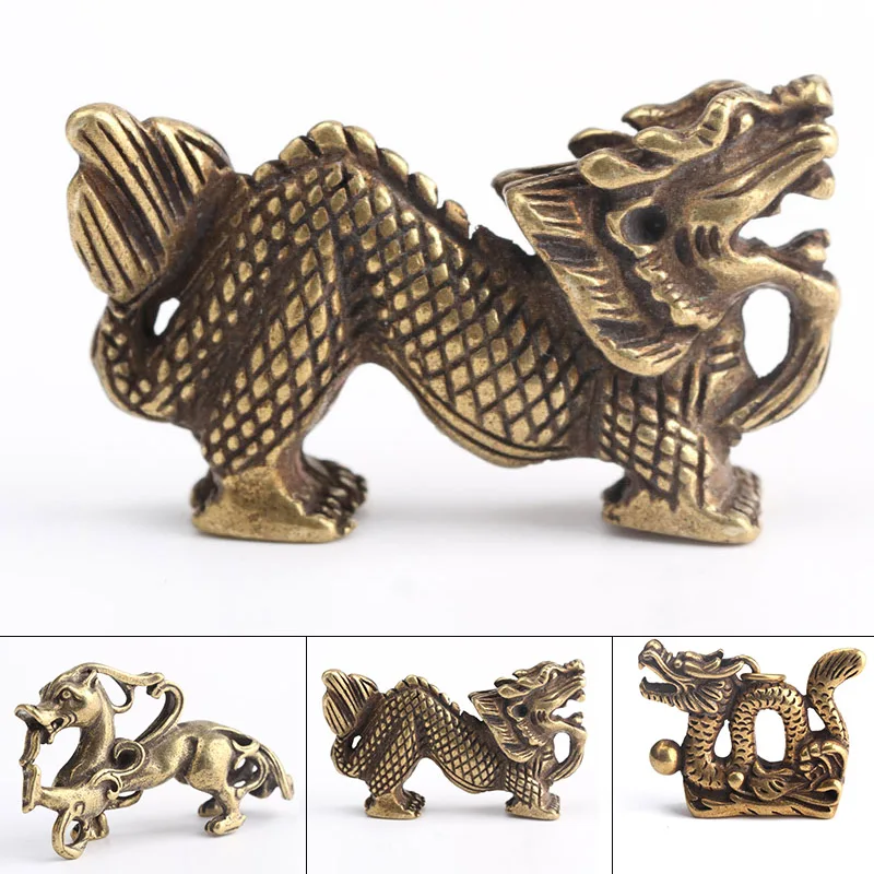 1 шт. ручной работы из чистой меди Мини Дракон животное резные украшения